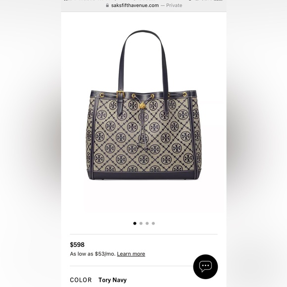 ๐ SOLD ๐T Monogram Jacquard Drawstring Tote - Picture 1 of 13